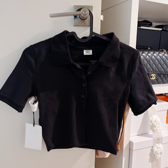 Sunday Best Aritzia Cropped Polo Audio - Picture 5 of 6